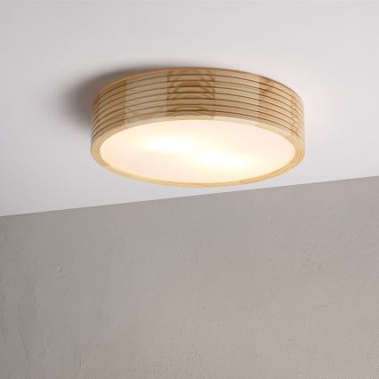 Plafonnier NATURAL MODERN 2xE27/15W/230V pr. 37,5 cm en pin