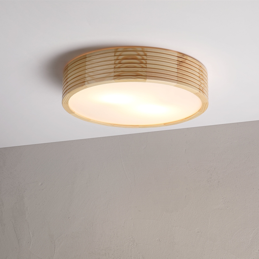 Plafonnier NATURAL MODERN 2xE27/15W/230V pr. 37,5 cm en pin