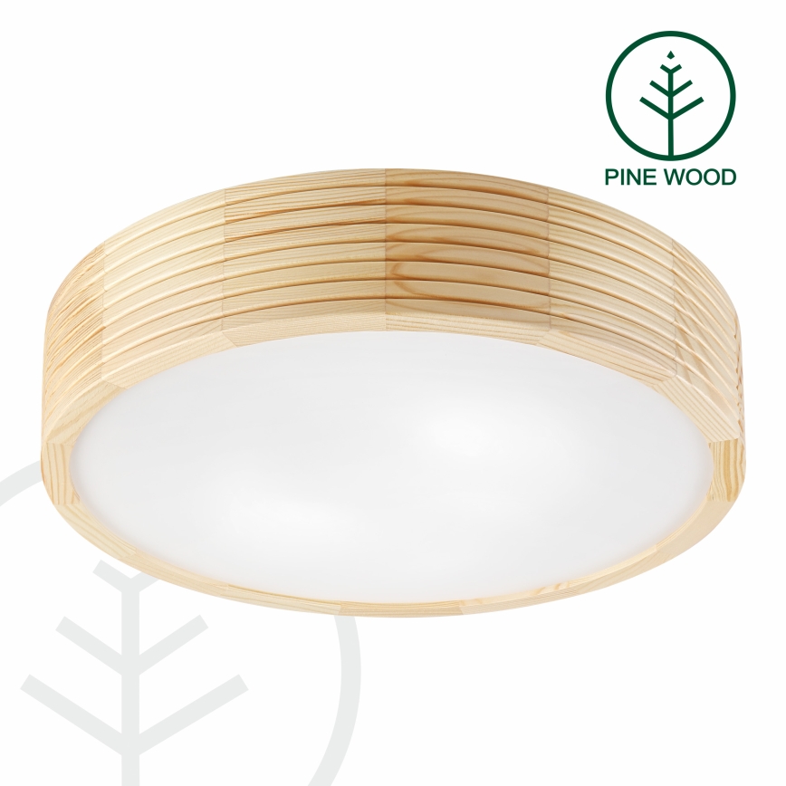 Plafonnier NATURAL MODERN 2xE27/15W/230V pr. 37,5 cm en pin