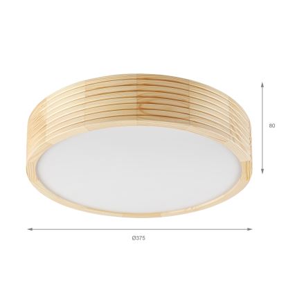 Plafonnier NATURAL MODERN 2xE27/15W/230V pr. 37,5 cm en pin