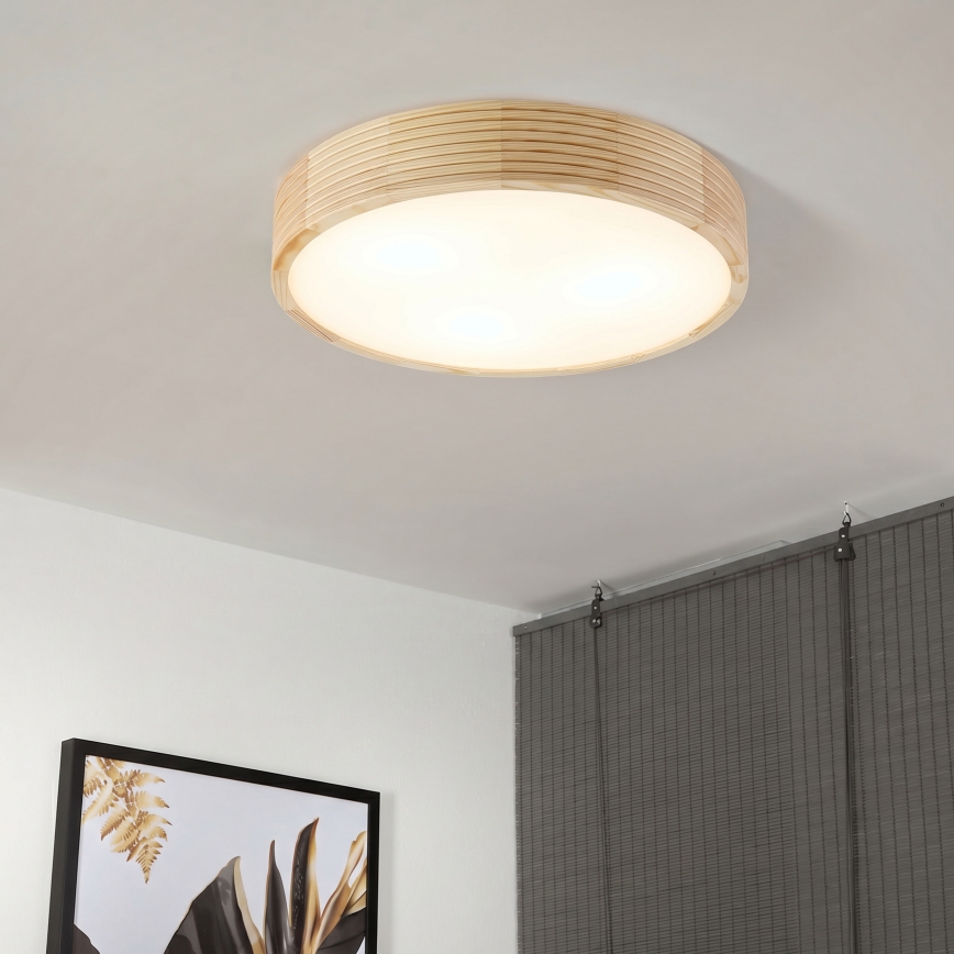 Plafonnier NATURAL MODERN 3xE27/15W/230V, Ø 47,5 cm, en pin