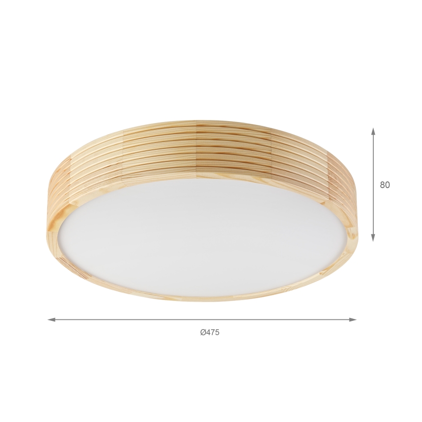 Plafonnier NATURAL MODERN 3xE27/15W/230V, Ø 47,5 cm, en pin