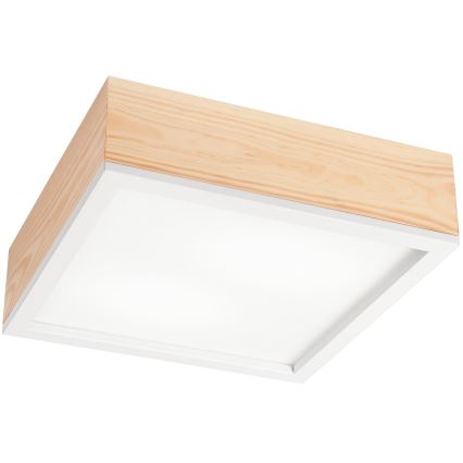 Plafonnier NATURAL SQUARE 2xE27/15W/230V 31x31 cm pin/blanc