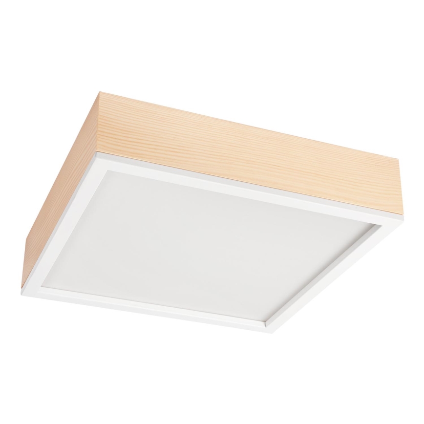 Plafonnier NATURAL SQUARE 4xE27/15W/230V 39x39 cm pin/blanc