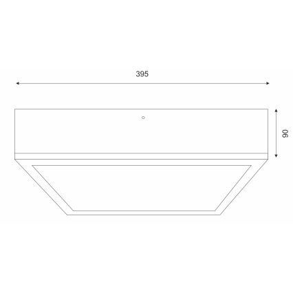 Plafonnier NATURAL SQUARE 4xE27/15W/230V 39x39 cm pin/noir