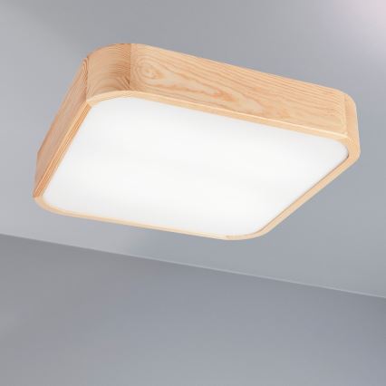 Plafonnier NATURAL SQUARE 4xE27/15W/230V 45x45 cm pin