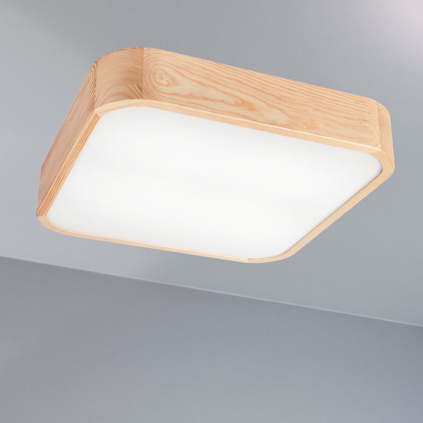 Plafonnier NATURAL SQUARE 4xE27/15W/230V 45x45 cm pin