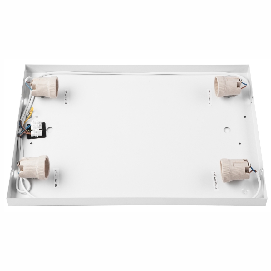 Plafonnier NATURAL SQUARE 4xE27/15W/230V 45x45 cm pin