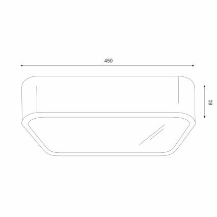 Plafonnier NATURAL SQUARE 4xE27/15W/230V 45x45 cm pin