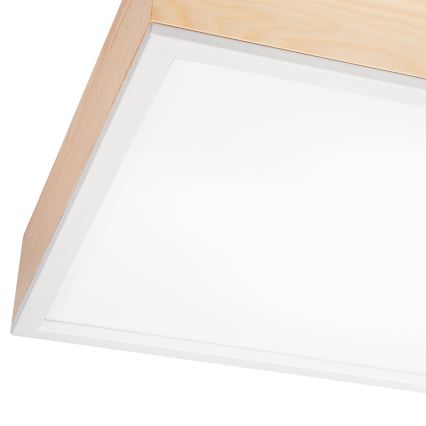 Plafonnier NATURAL SQUARE 4xE27/15W/230V 48x48 cm pin/blanc