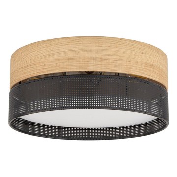 Plafonnier NICOL 4xE27/15W/230V Ø 50 cm placage/noir