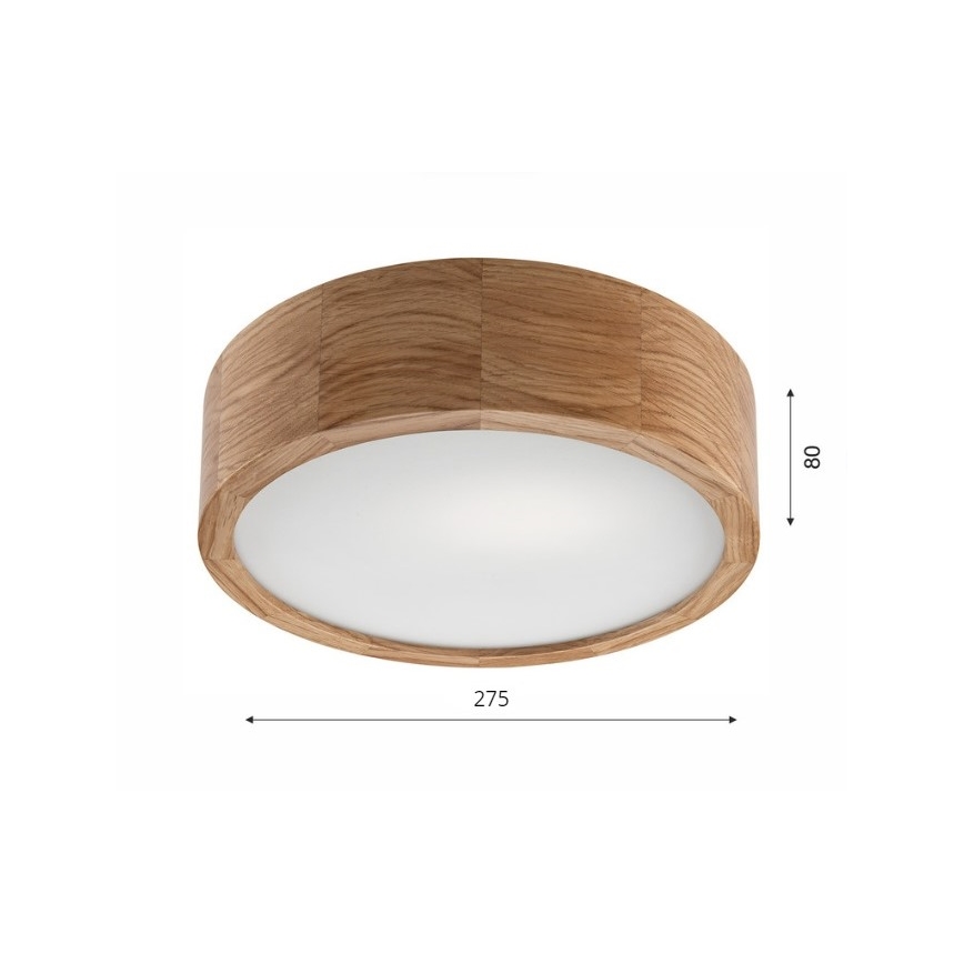 Plafonnier OAK 1xE27/60W/230V en chêne, Ø 27,5 cm