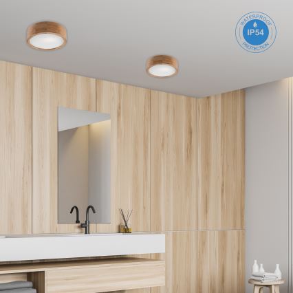 Plafonnier de salle de bain OAK 2xE27/15W/230V IP54 chêne ø 27 cm