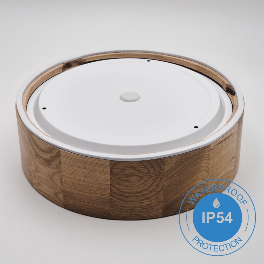 Plafonnier de salle de bain OAK 2xE27/15W/230V IP54 chêne ø 27 cm