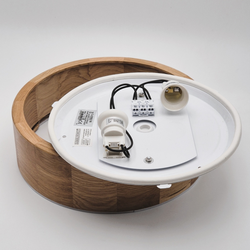 Plafonnier de salle de bain OAK 2xE27/15W/230V IP54 chêne ø 27 cm
