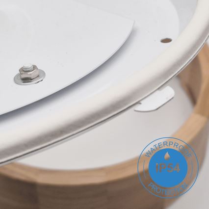 Plafonnier de salle de bain OAK 2xE27/15W/230V IP54 chêne ø 27 cm