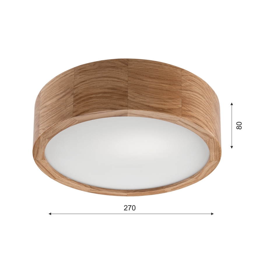 Plafonnier de salle de bain OAK 2xE27/15W/230V IP54 chêne ø 27 cm