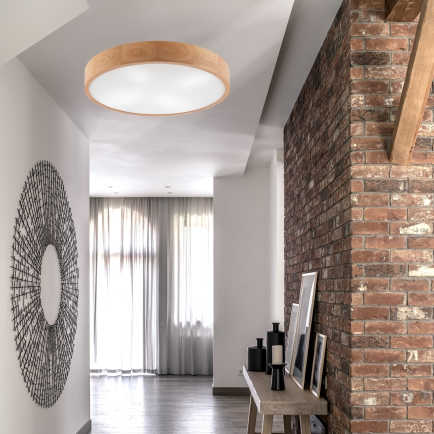 Plafonnier OAK 4xE27/60W/230V ø 57,5 cm chêne