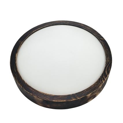 Plafonnier OAK SMOKY SLIM 1xE27/15W/230V Ø 27 cm chêne / brun foncé