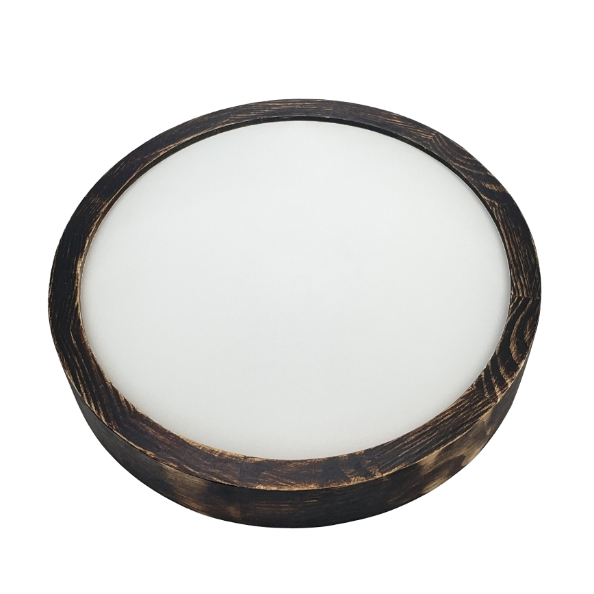 Plafonnier OAK SMOKY SLIM 1xE27/15W/230V Ø 27 cm chêne / brun foncé