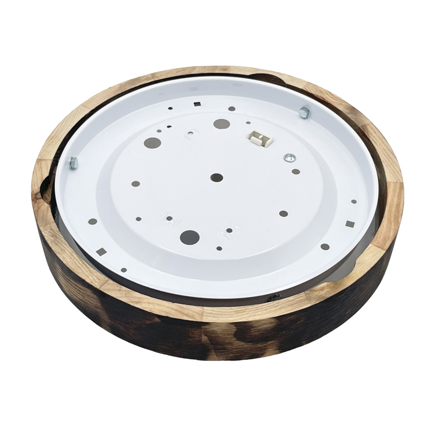 Plafonnier OAK SMOKY SLIM 1xE27/15W/230V Ø 27 cm chêne / brun foncé