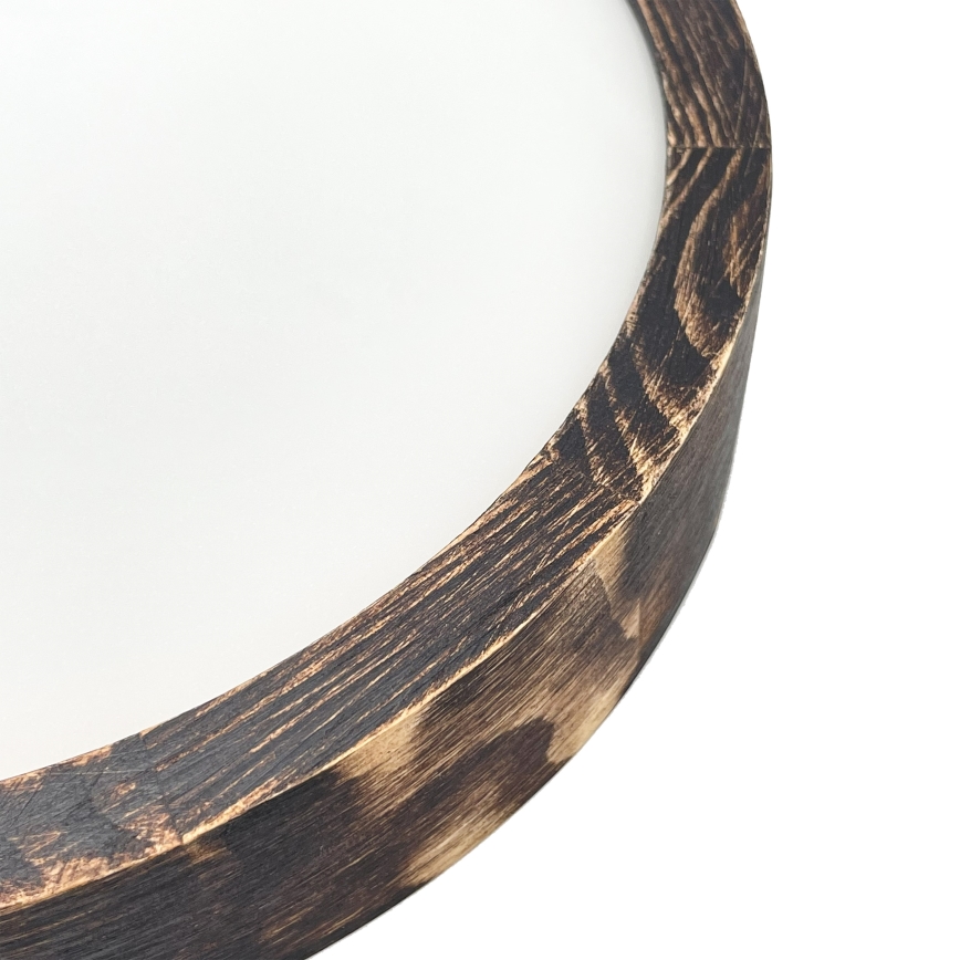 Plafonnier OAK SMOKY SLIM 1xE27/15W/230V Ø 27 cm chêne / brun foncé