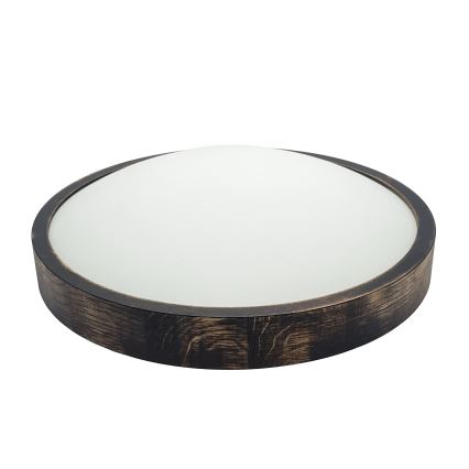 Plafonnier OAK SMOKY SLIM 2xE27/15W/230V Ø 37 cm chêne / brun foncé