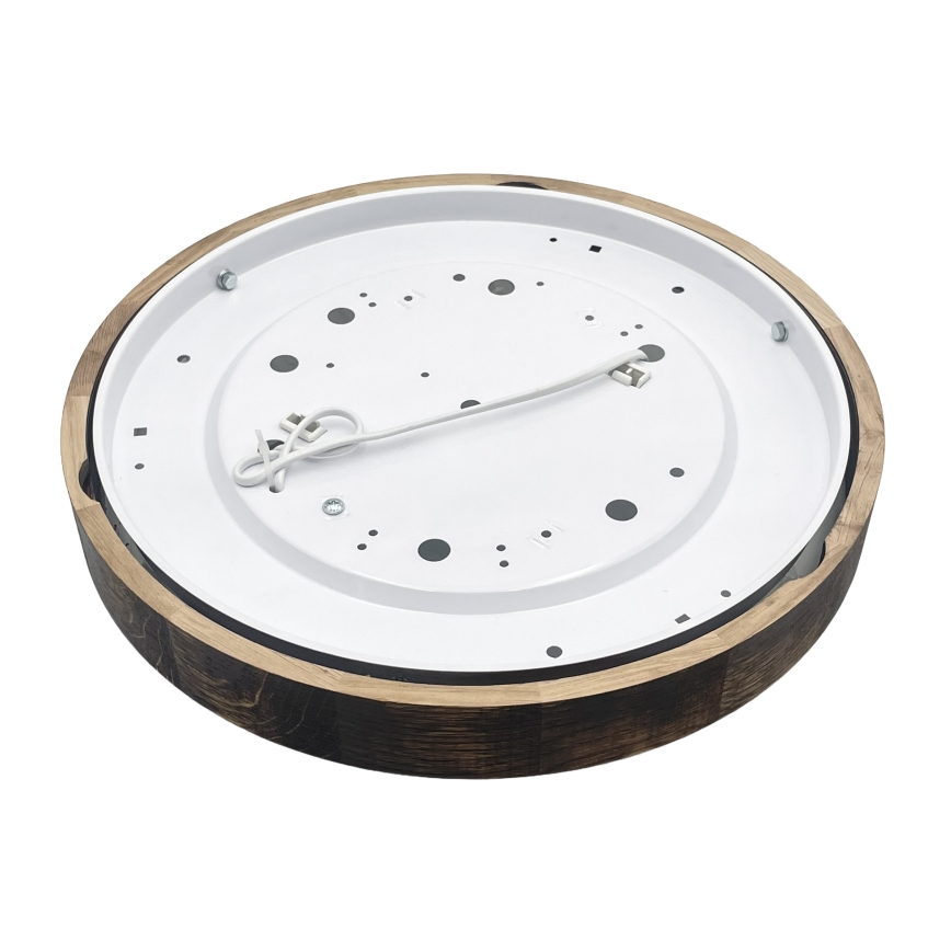 Plafonnier OAK SMOKY SLIM 2xE27/15W/230V Ø 37 cm chêne / brun foncé