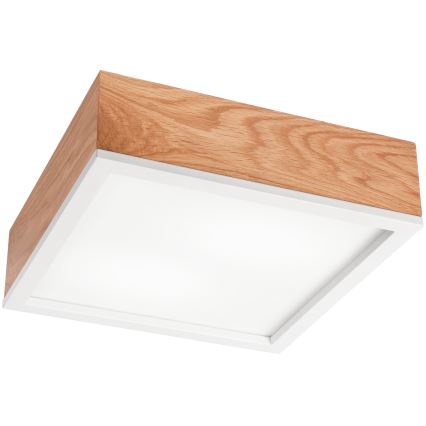 Plafonnier OAK SQUARE 2xE27/15W/230V 31x31 cm chêne/blanc