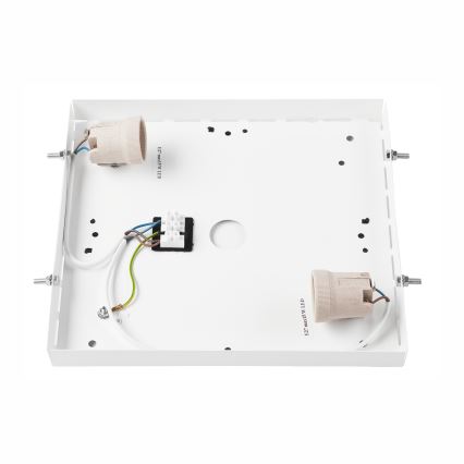 Plafonnier OAK SQUARE 2xE27/15W/230V 31x31 cm chêne/blanc