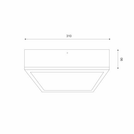 Plafonnier OAK SQUARE 2xE27/15W/230V 31x31 cm chêne/blanc