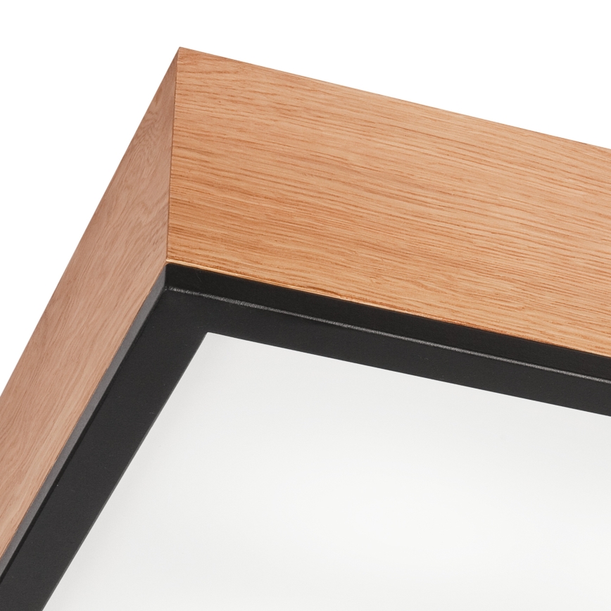 Plafonnier OAK SQUARE 4xE27/15W/230V 39x39 cm chêne/noir