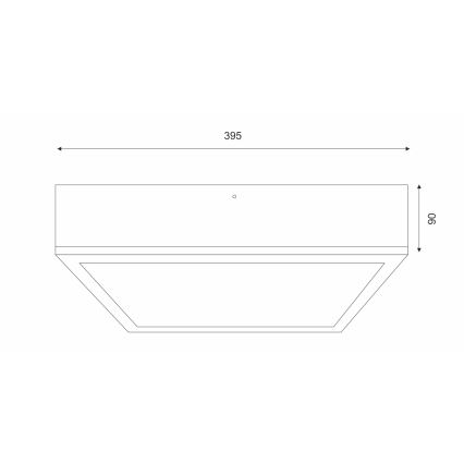 Plafonnier OAK SQUARE 4xE27/15W/230V 39x39 cm chêne/noir