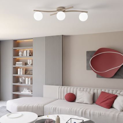 Plafonnier OPUS 3xE14/10W/230V beige/blanc