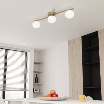 Plafonnier OPUS 3xE14/10W/230V beige/blanc