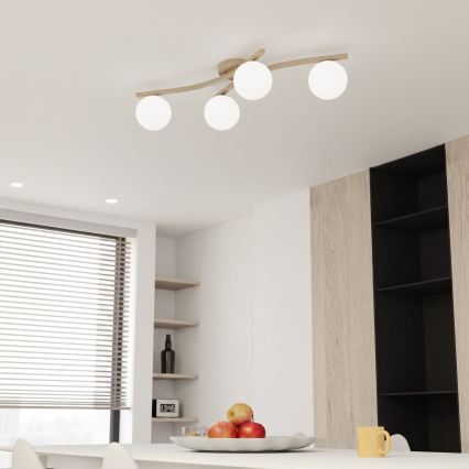 Plafonnier OPUS 4xE14/10W/230V beige/blanc