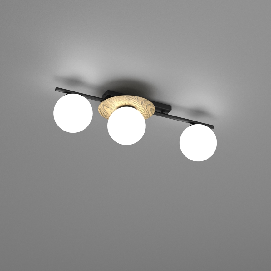 Plafonnier ORBITAL 3xE27/15W/230V blanc/marron/noir