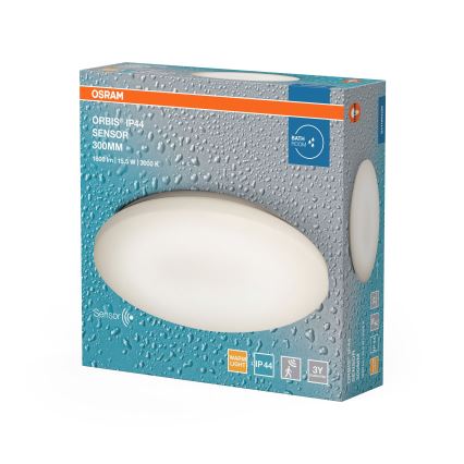 Osram - Plafonnier LED pour salle de bains avec détecteur de mouvement et détecteur crépusculaire ORBIS LED/15,5W/230V Ø 30 cm IP44 blanc