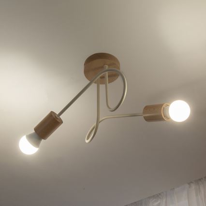 Plafonnier OXFORD 2xE27/15W/230V pin/crème