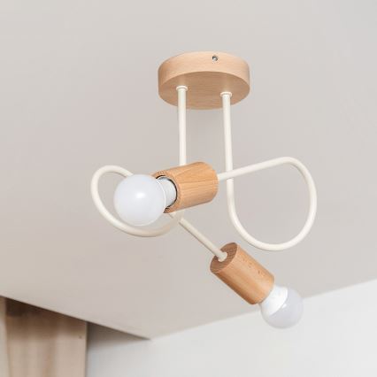 Plafonnier OXFORD 2xE27/15W/230V pin/crème