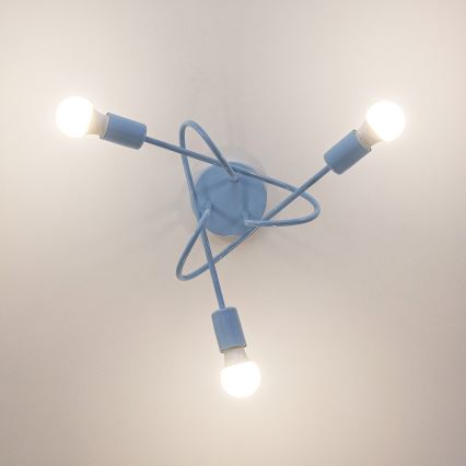 Plafonnier OXFORD 3xE27/15W/230V bleu