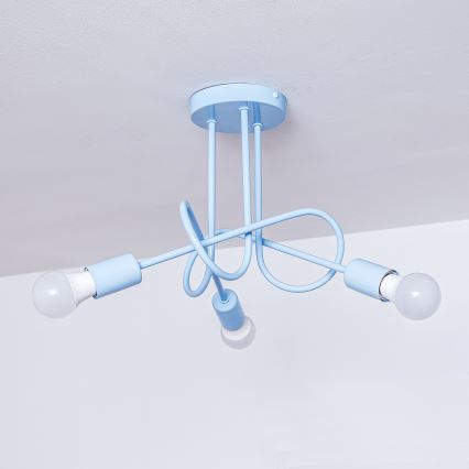 Plafonnier OXFORD 3xE27/15W/230V bleu