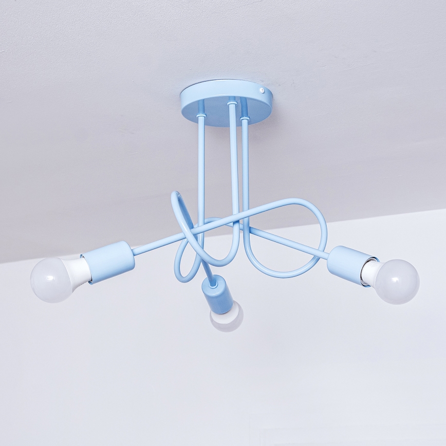 Plafonnier OXFORD 3xE27/15W/230V bleu