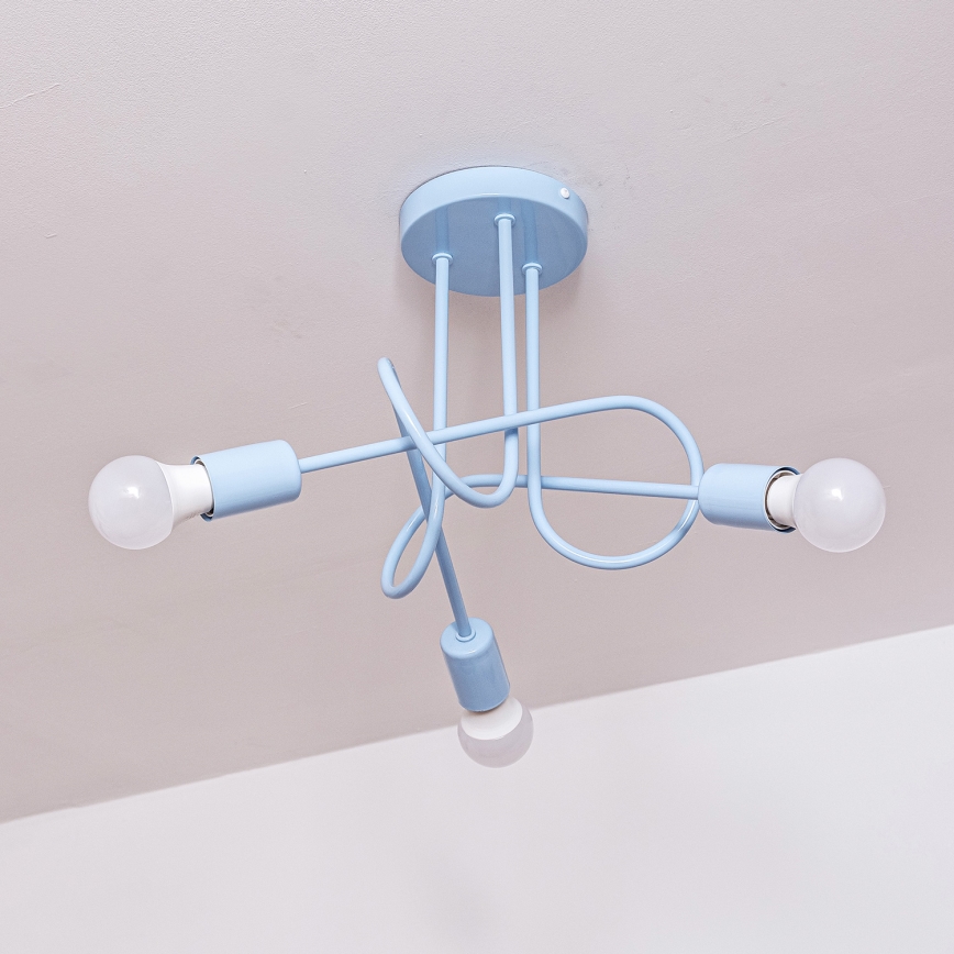 Plafonnier OXFORD 3xE27/15W/230V bleu