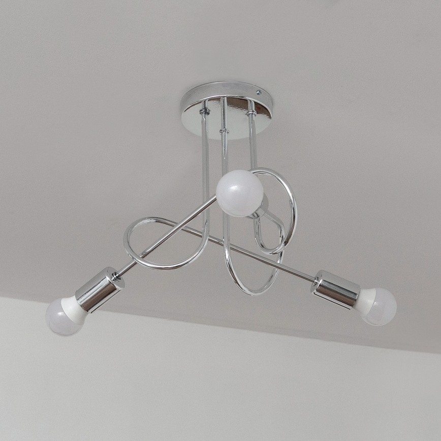 Plafonnier OXFORD 3xE27/15W/230V chromé brillant
