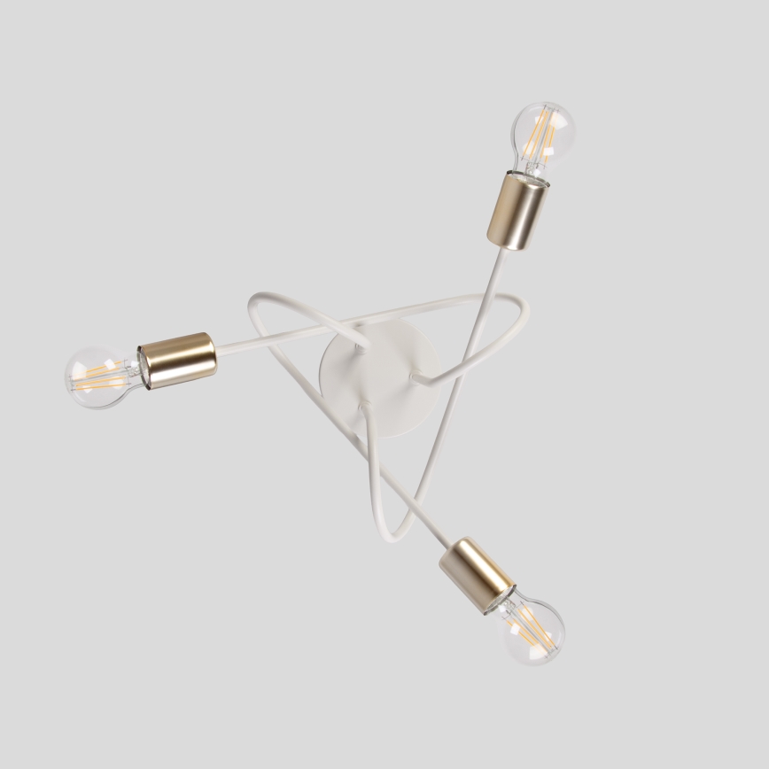 Plafonnier OXFORD 3xE27/15W/230V laiton/blanc