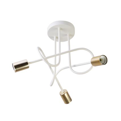 Plafonnier OXFORD 3xE27/15W/230V laiton/blanc