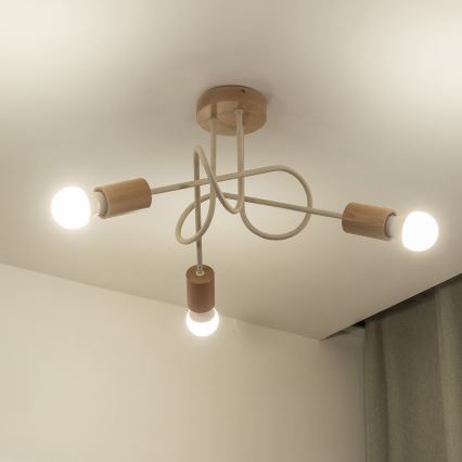 Plafonnier OXFORD 3xE27/15W/230V pin/crème