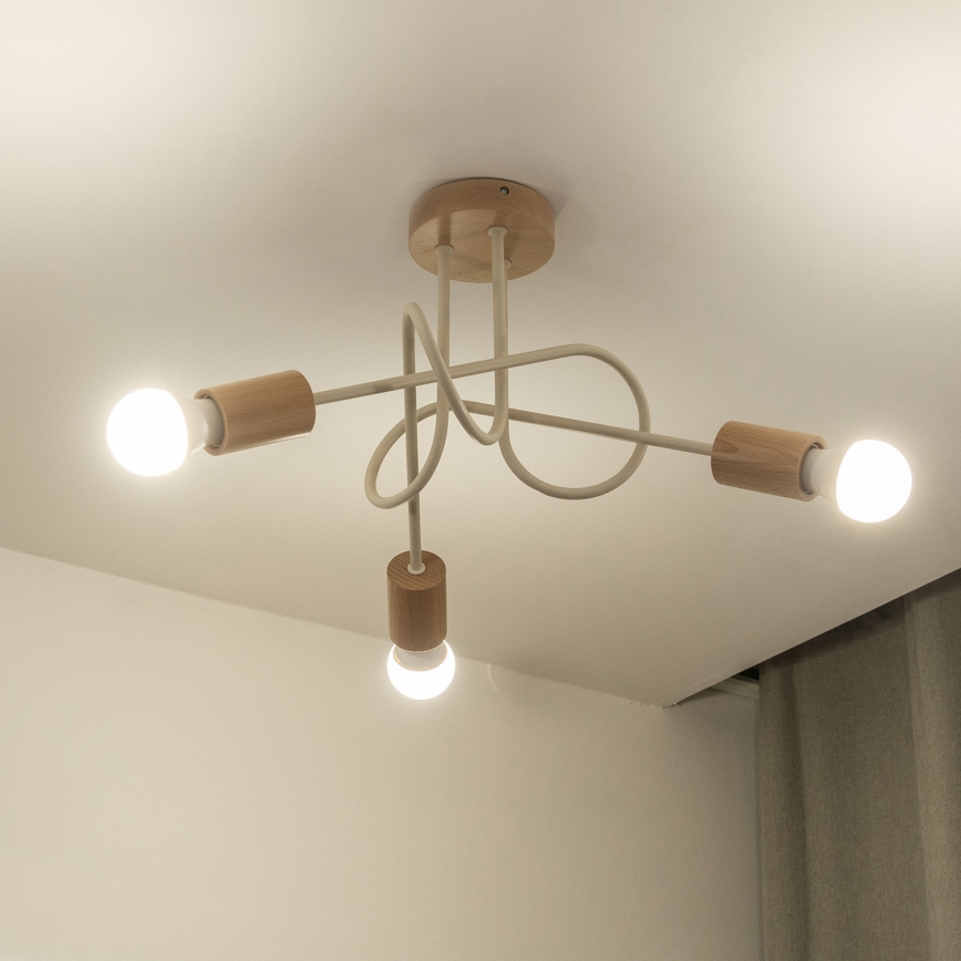 Plafonnier OXFORD 3xE27/15W/230V pin/crème