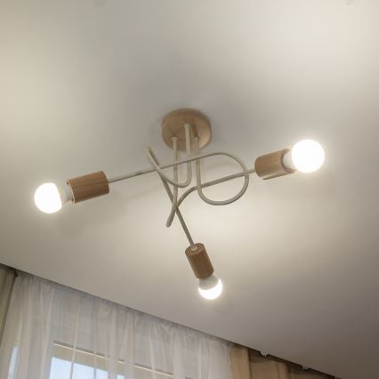 Plafonnier OXFORD 3xE27/15W/230V pin/crème